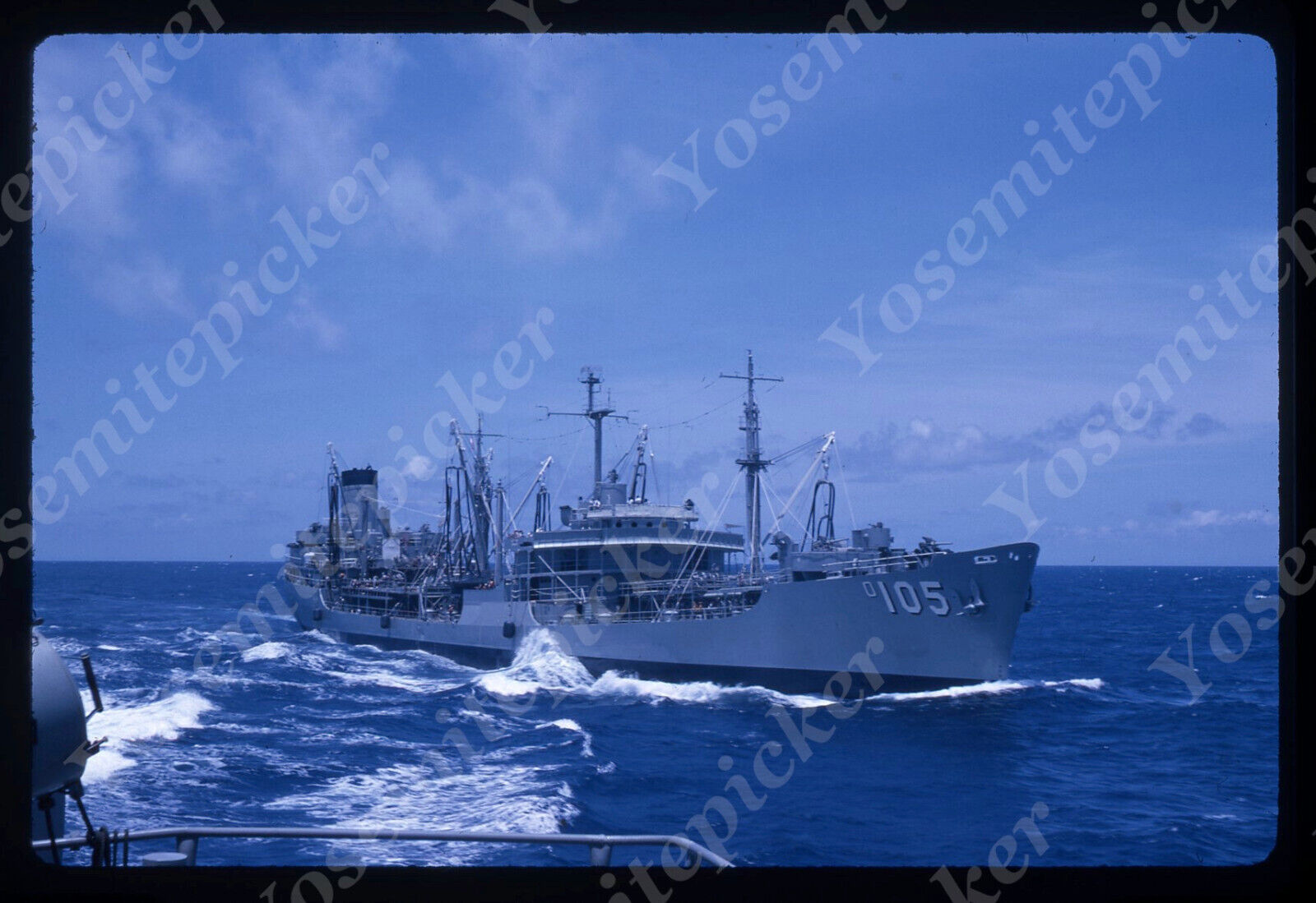 sl87 Original Slide 1960\'s  Navy ship to ship transfer supplies 179a