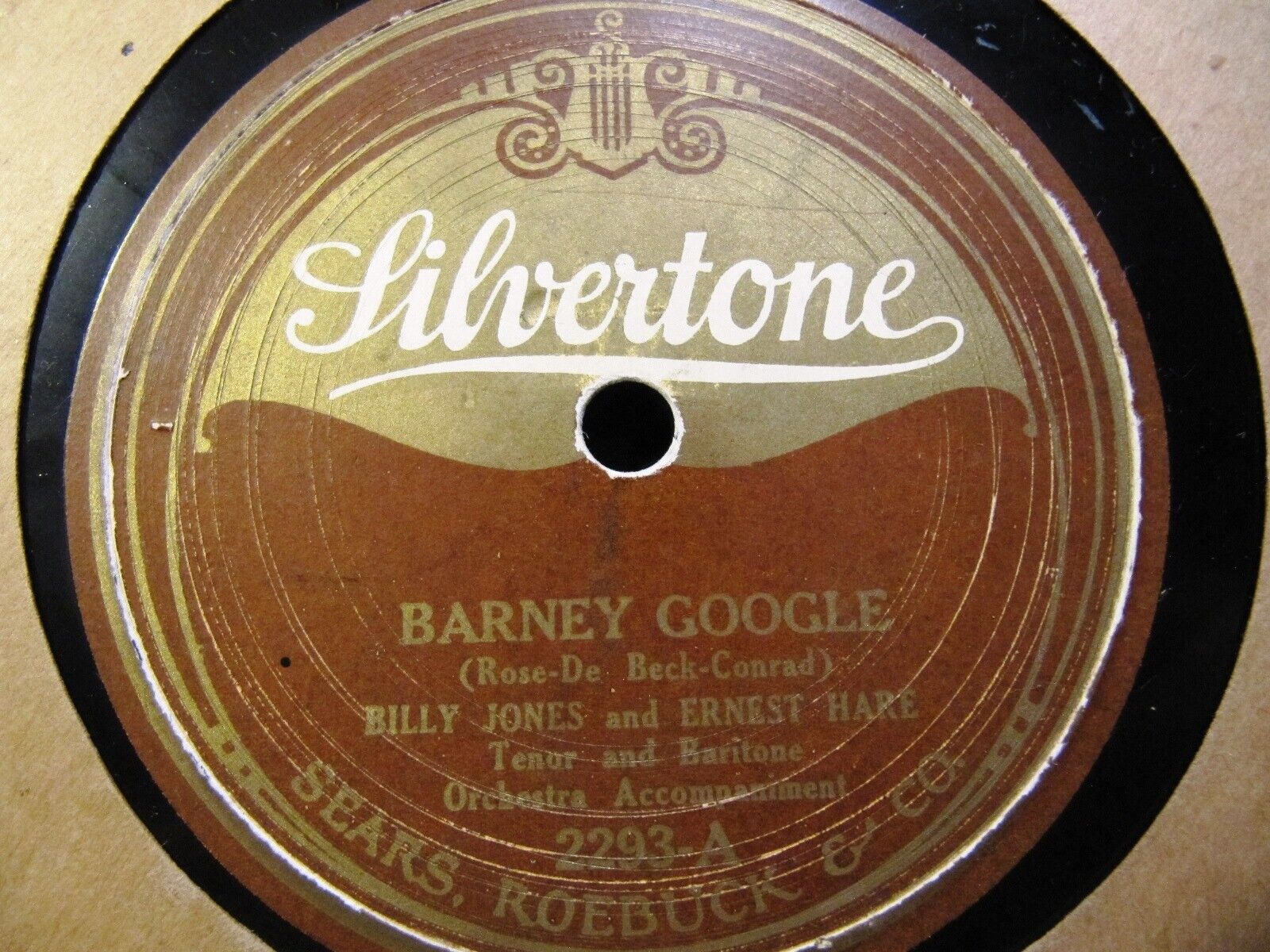 1923 BARNEY GOOGLE like Rudolph VALENTINO Billy Jones Ernest Hare SILVERTONE