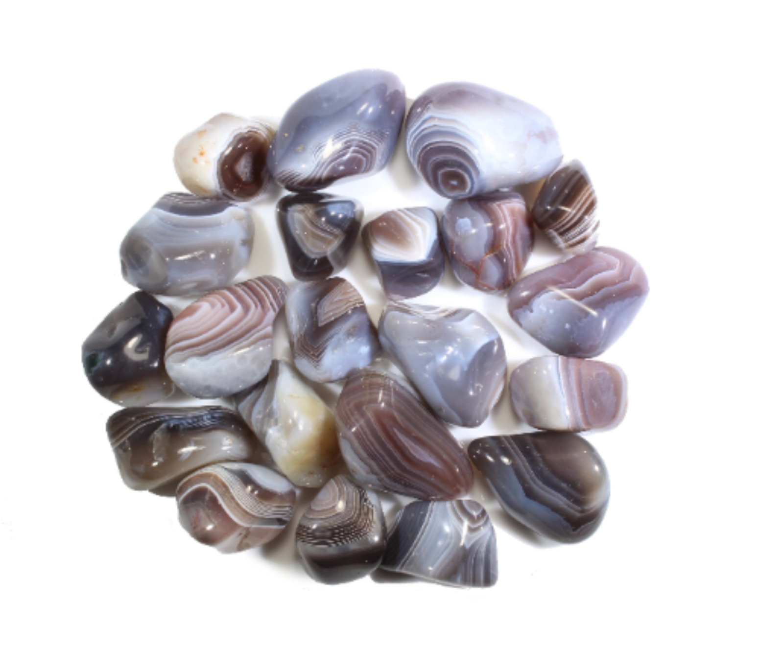 Grey Botswana Tumbled Gemstones - Bulk Wholesale Options - 1 LB