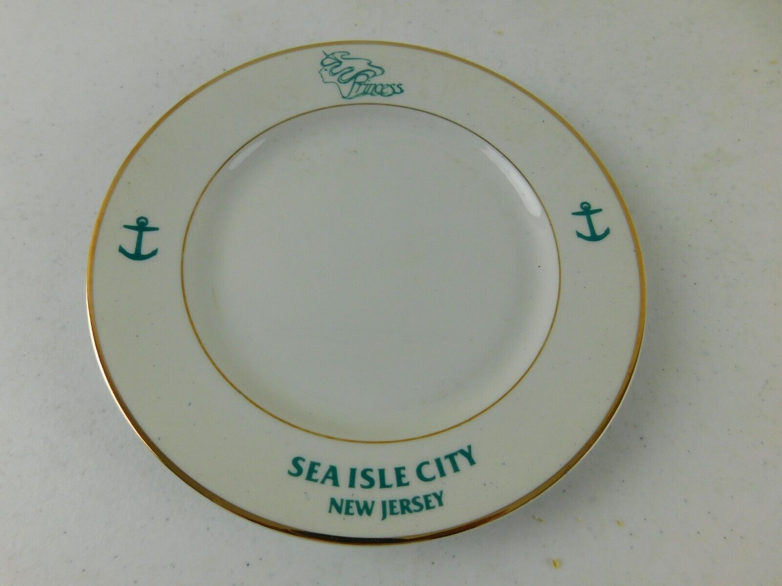 Vintage TRUMP PRINCESS Sea Isle City, NJ Nautical Yacht Porcelain Dessert Plate