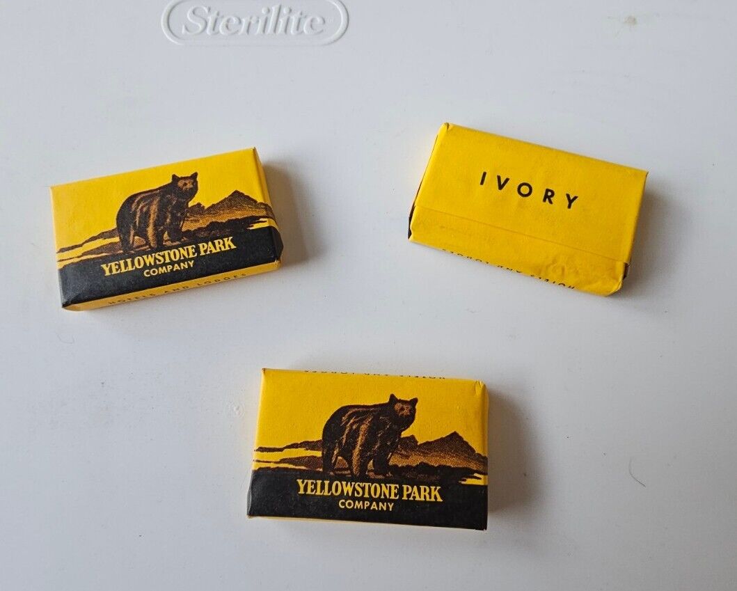 Vintage Yellowstone Park Company Mini Soap Ivory 1960s Lot