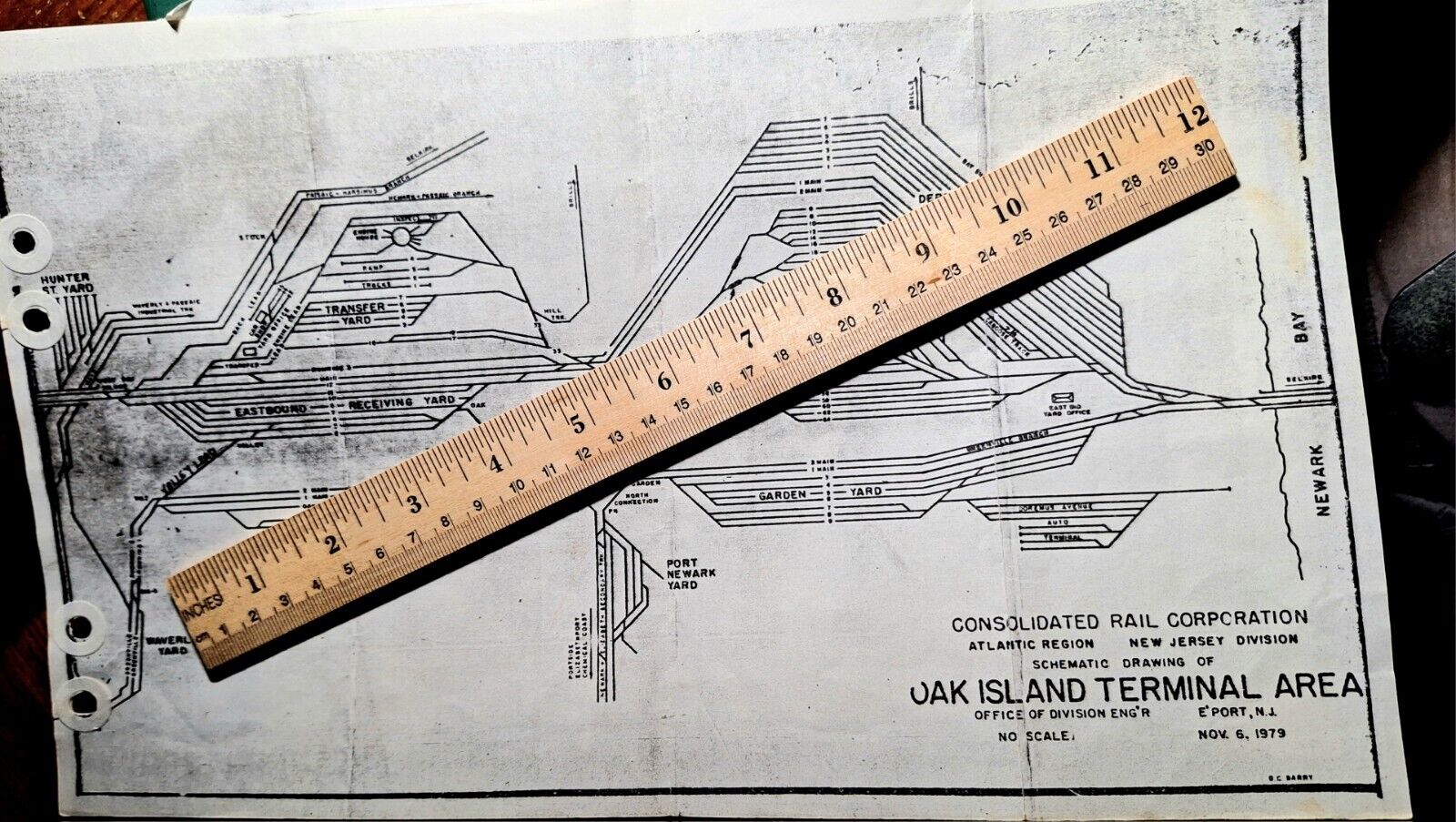 1979 Conrail Oak Island NJ Terminal Conductors Qualifying Map