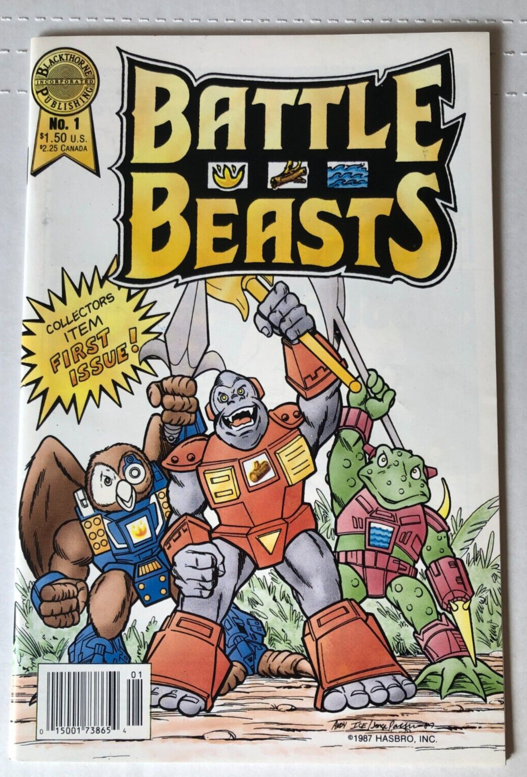 Battle Beasts #1 Blackthorne Publishing Comics Feb 1988 Newsstand Toy Based