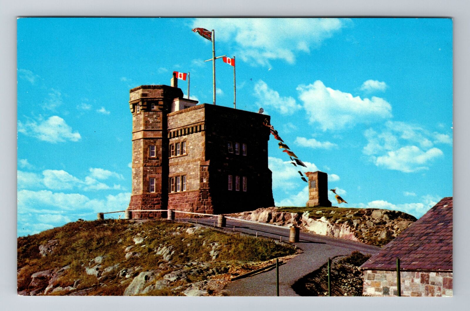 St John-Newfoundland, Cabot Tower, Antique, Vintage Souvenir Postcard