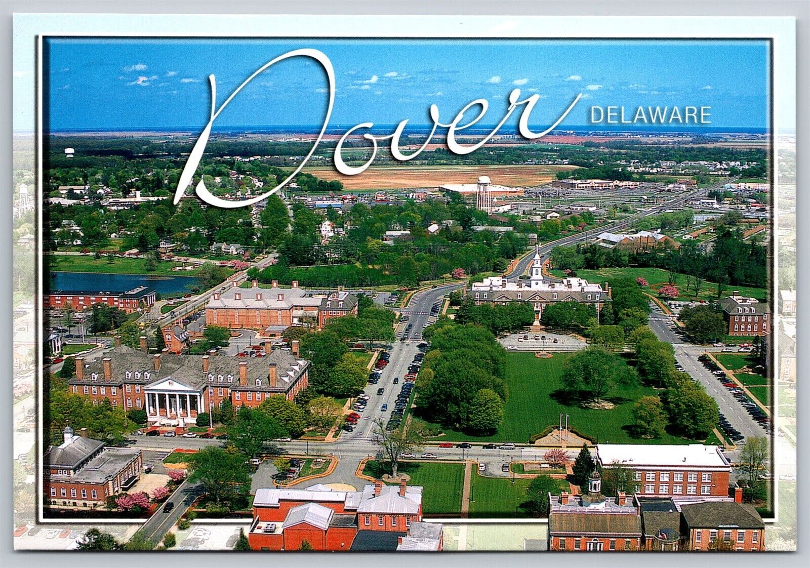 DE Dover Delaware Aerial View Old State House Legislative Hall Postcard 4x6
