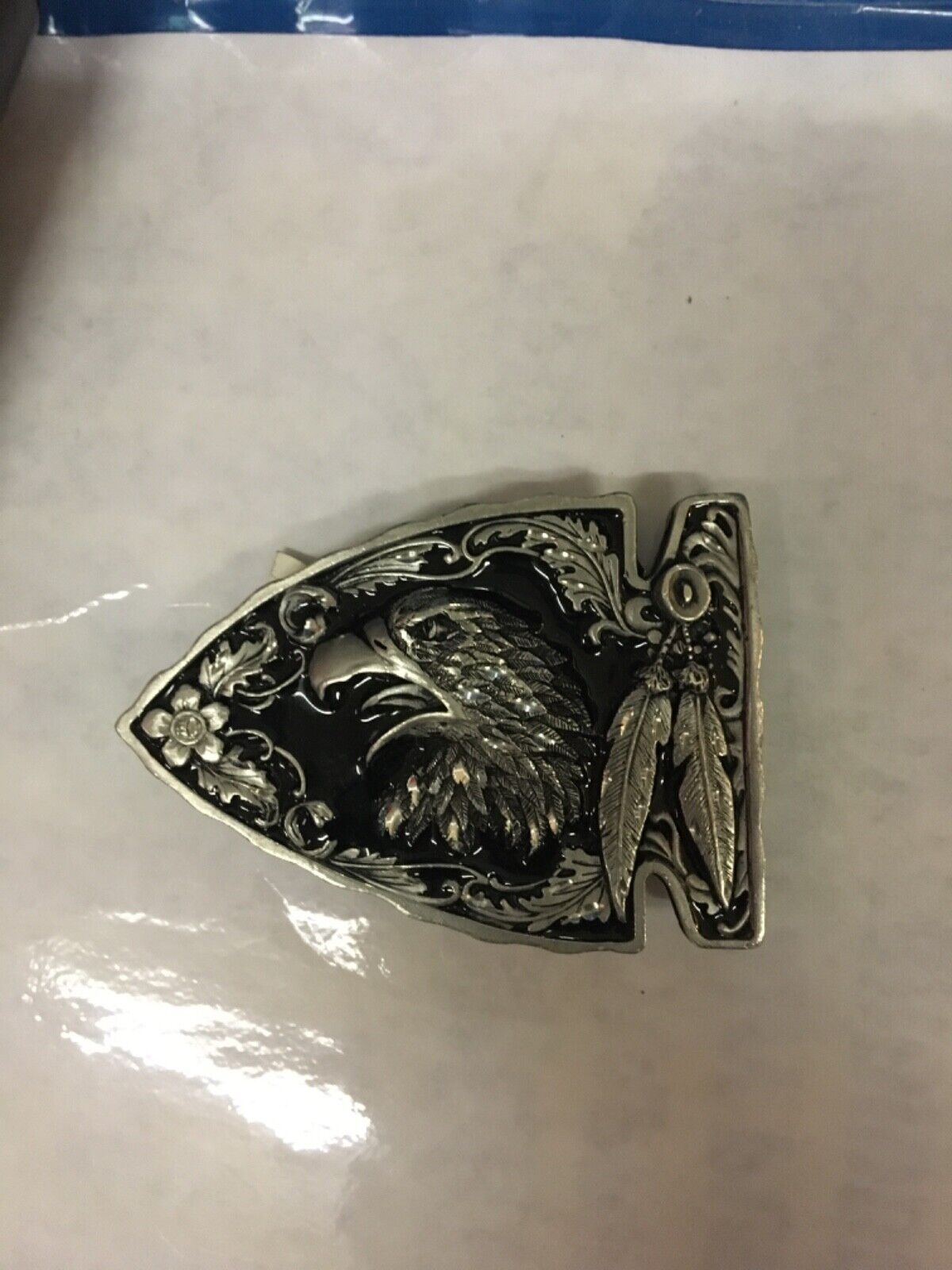 vintage 1995 Arroyo Grande Buckle Co silver western eagle belt buckle