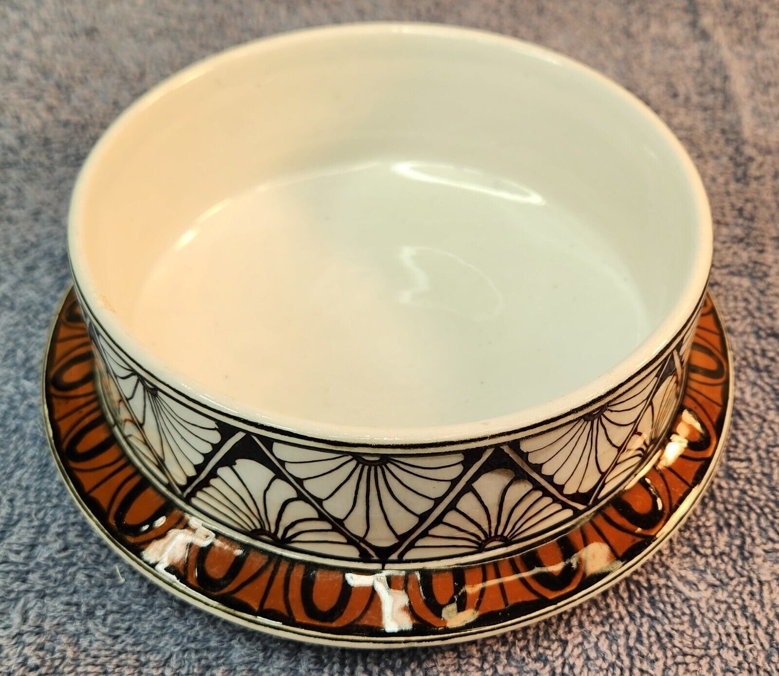 Vintage Kepameikoe Aohnai Handpainted Ceramic Glazed Bowl, 1937, Numbered GREECE