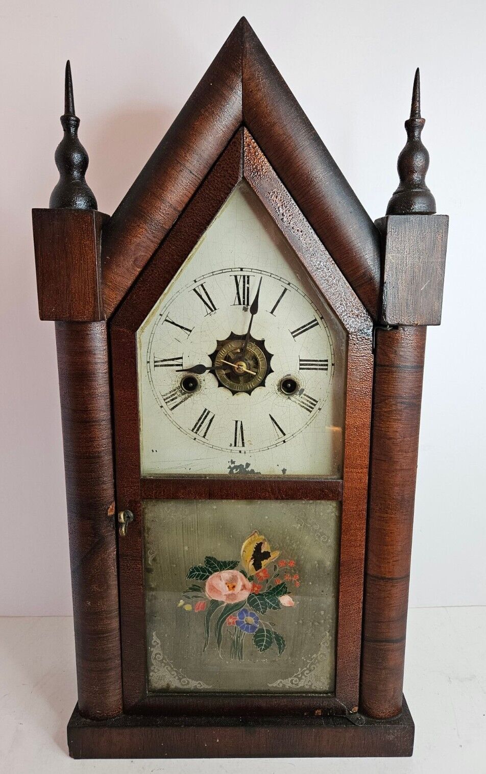 Antique Working 19th C. SETH THOMAS Victorian Steeple Mantel Shelf Clock w/Alarm