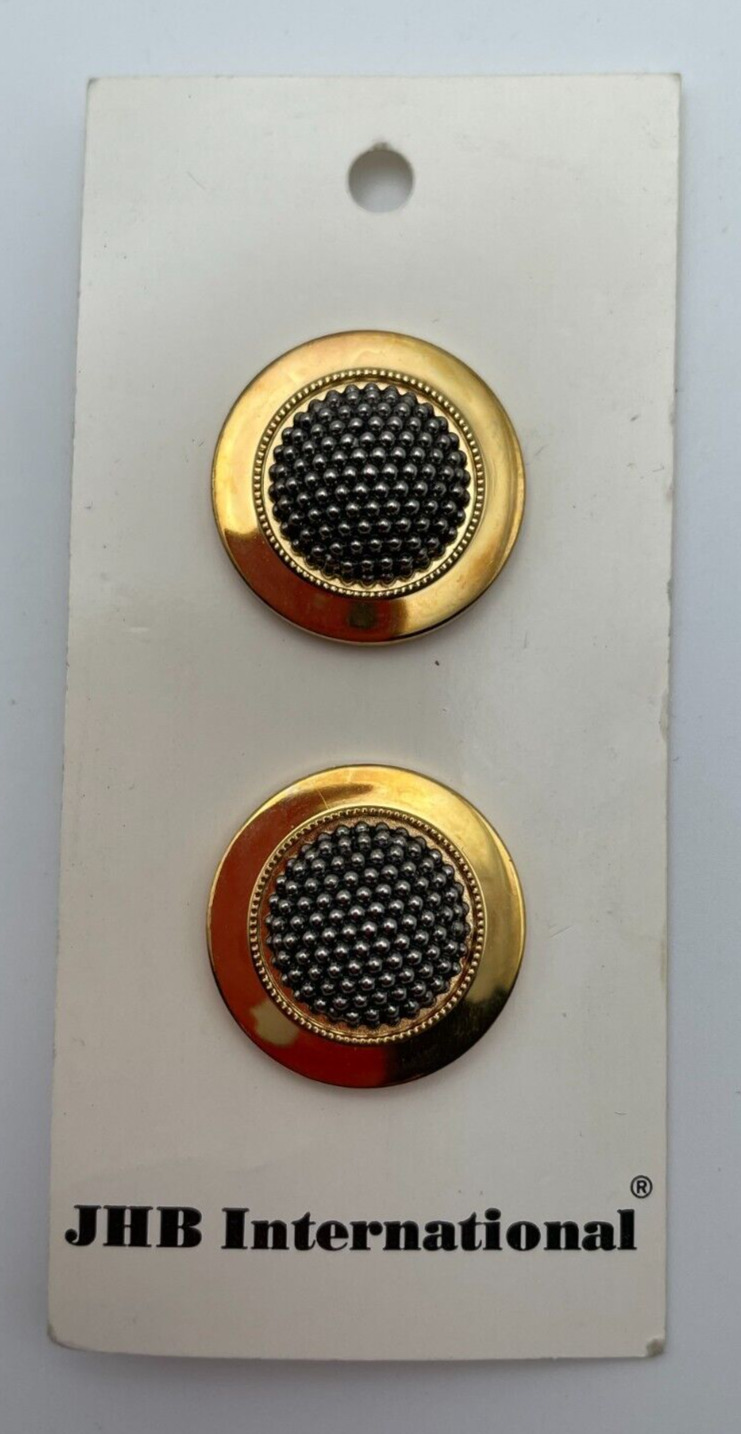 JHB International Retro Gold Dome Button 7/8 Inch Round Shank Set Of 2 90301