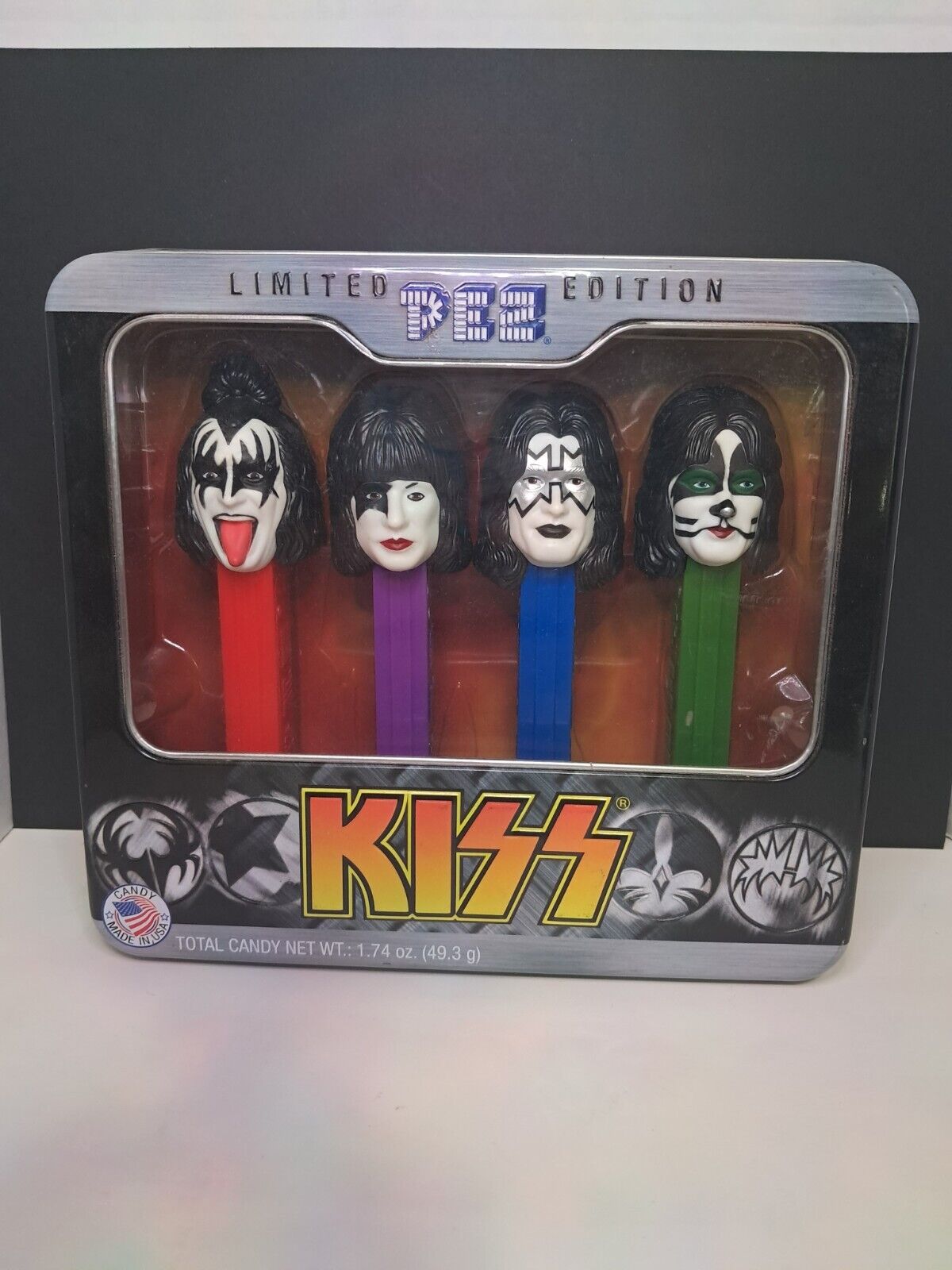 Kiss Limited Edition Pez Metal Tin Sealed w/Pez Dispensers & Candy