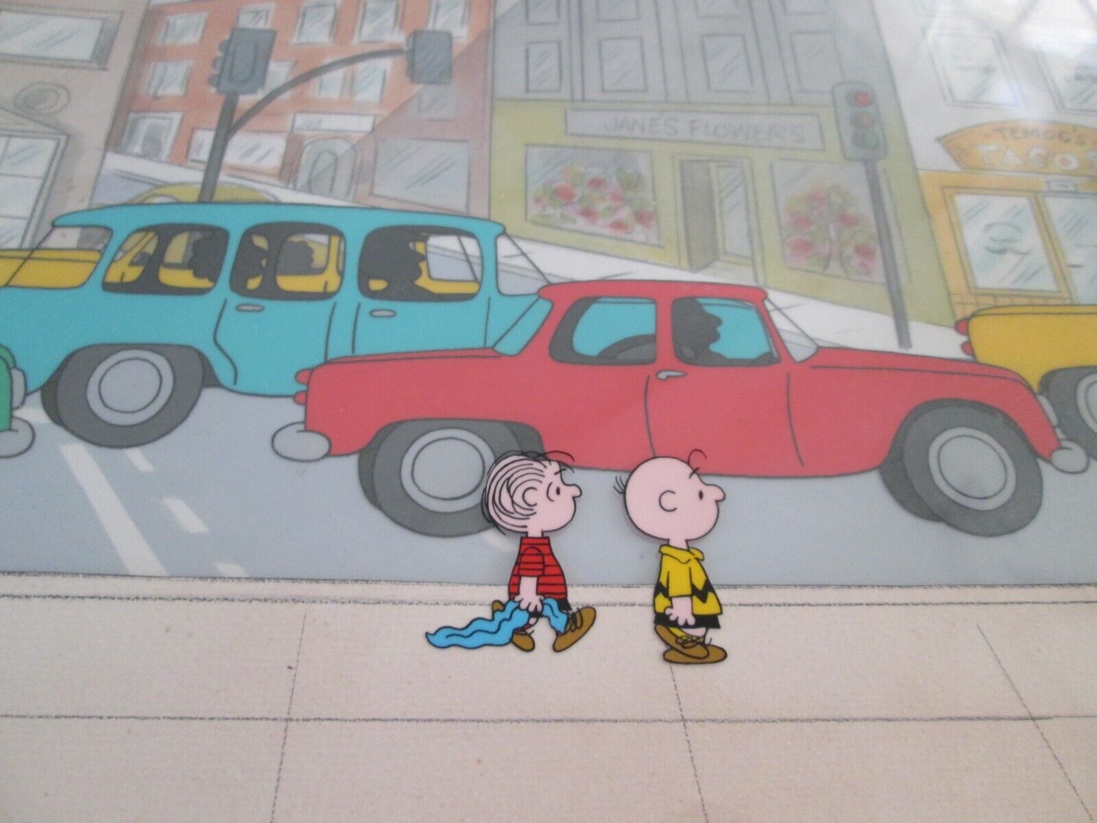 Peanuts Charlie Brown and Linus Cel background 1981 Someday You\'ll Find Her, CB