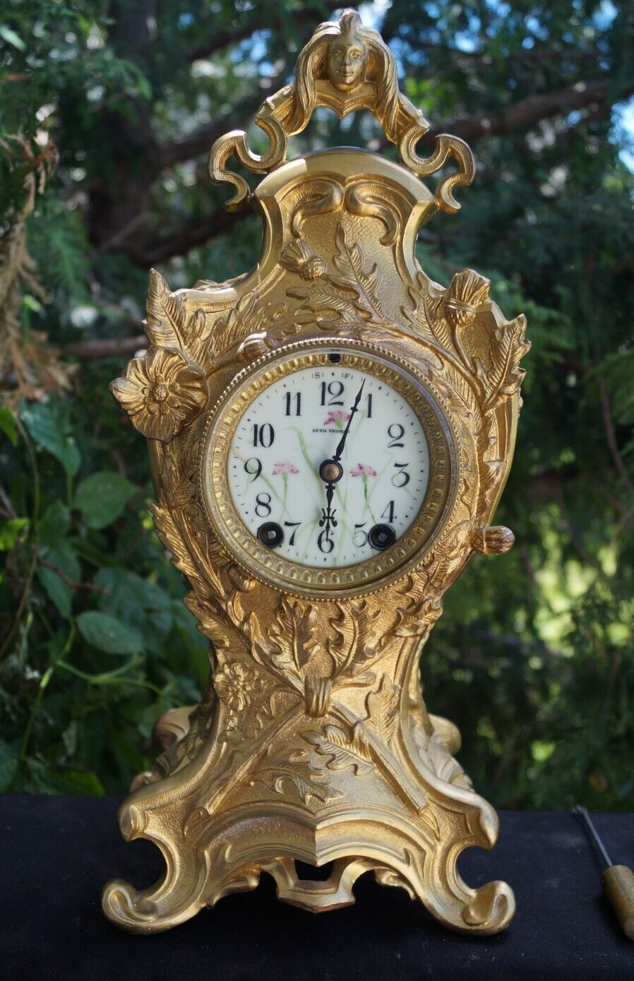 Antique 1895 Seth Thomas THISTLE Figural Novelty Mantle Clock - VIDEO - RARITY