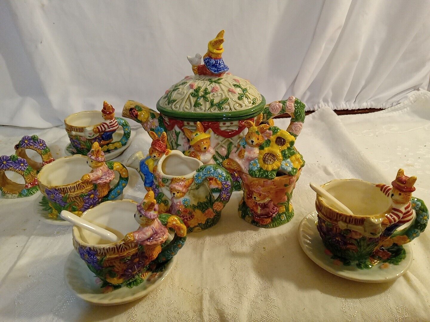 Mercuries Spring Time Bunnies Tea Set Vintage 1998 Perfect For Easter