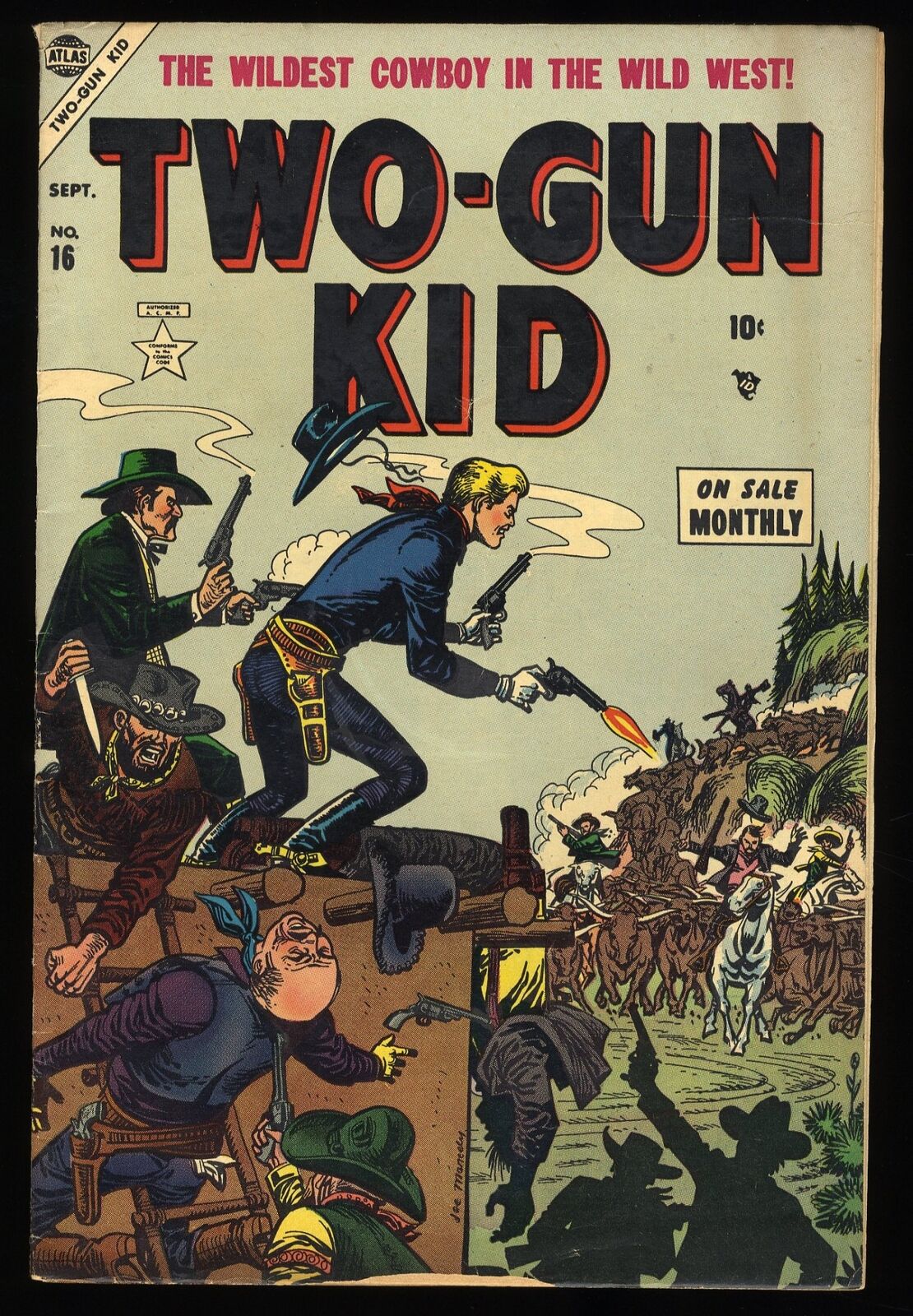 Two-Gun Kid #16 VG/FN 5.0 Joe Maneely Cover Kid Colt Backup Story Marvel 1954