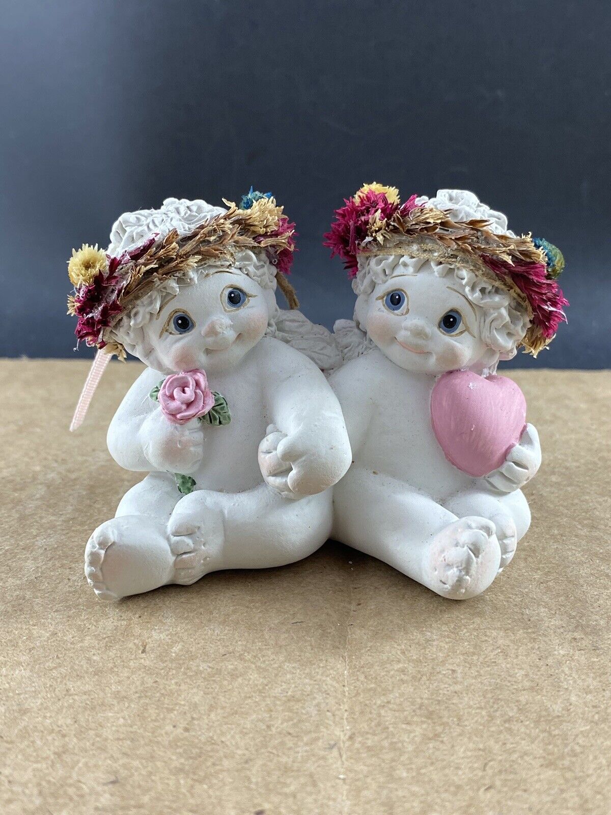 Dreamsicles Two Cherubs With Rose And Heart Figurine COMBINED SHIP $1 PER MULT