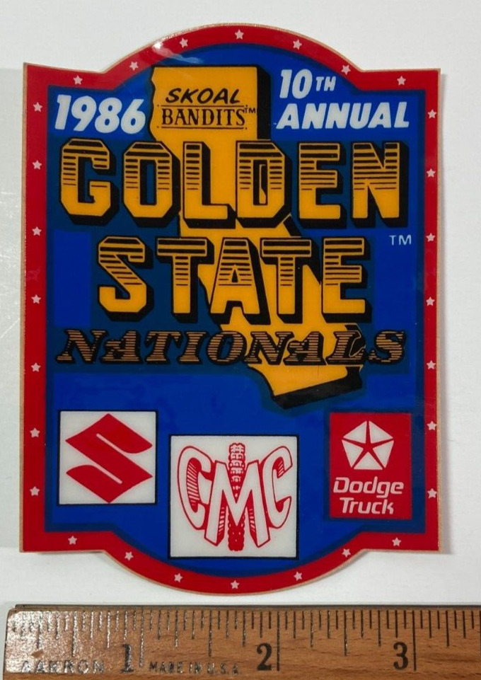Vintage 1986 Golden State Nationals 10th Annual Sticker 4 1/4\