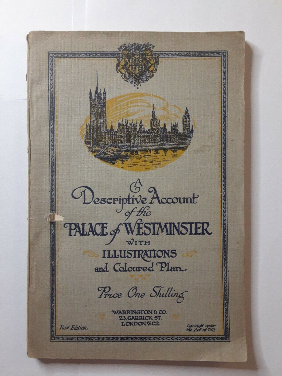 Descriptive Account of the Palace Westminister Illustrations Coloured Plan 1911