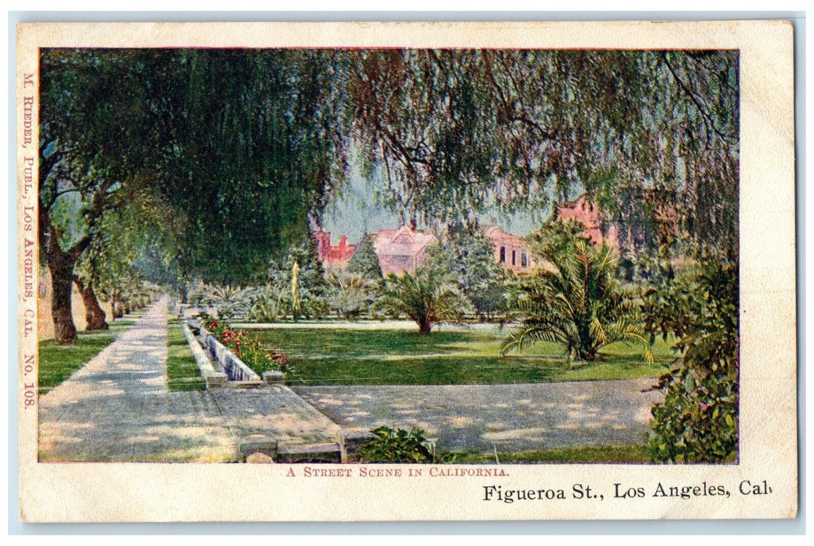 c1905 A Street Scene in Los Angeles California CA Antique Unposted Postcard