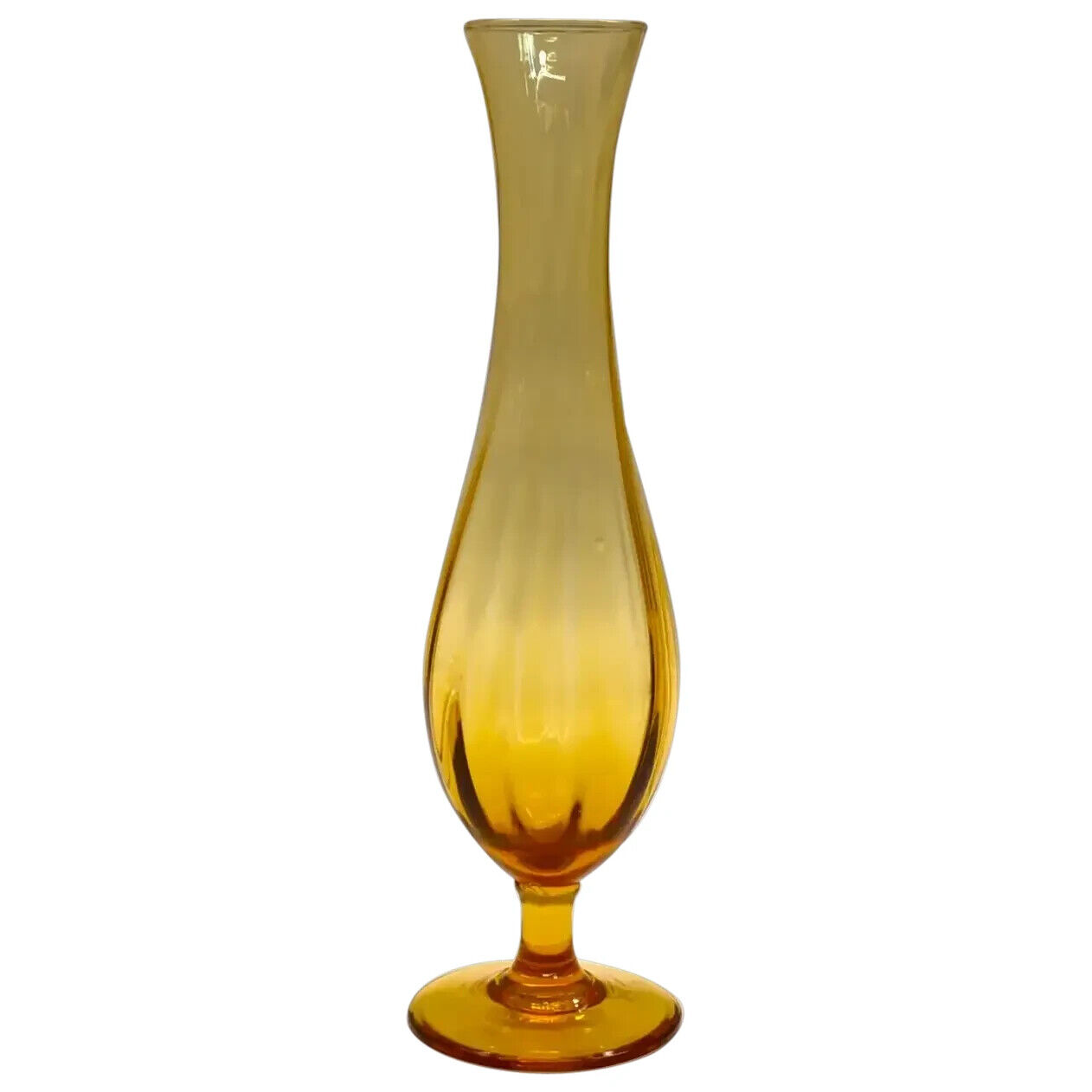 Vintage Italian Hand Blown Amber Vase by Peedee Glass