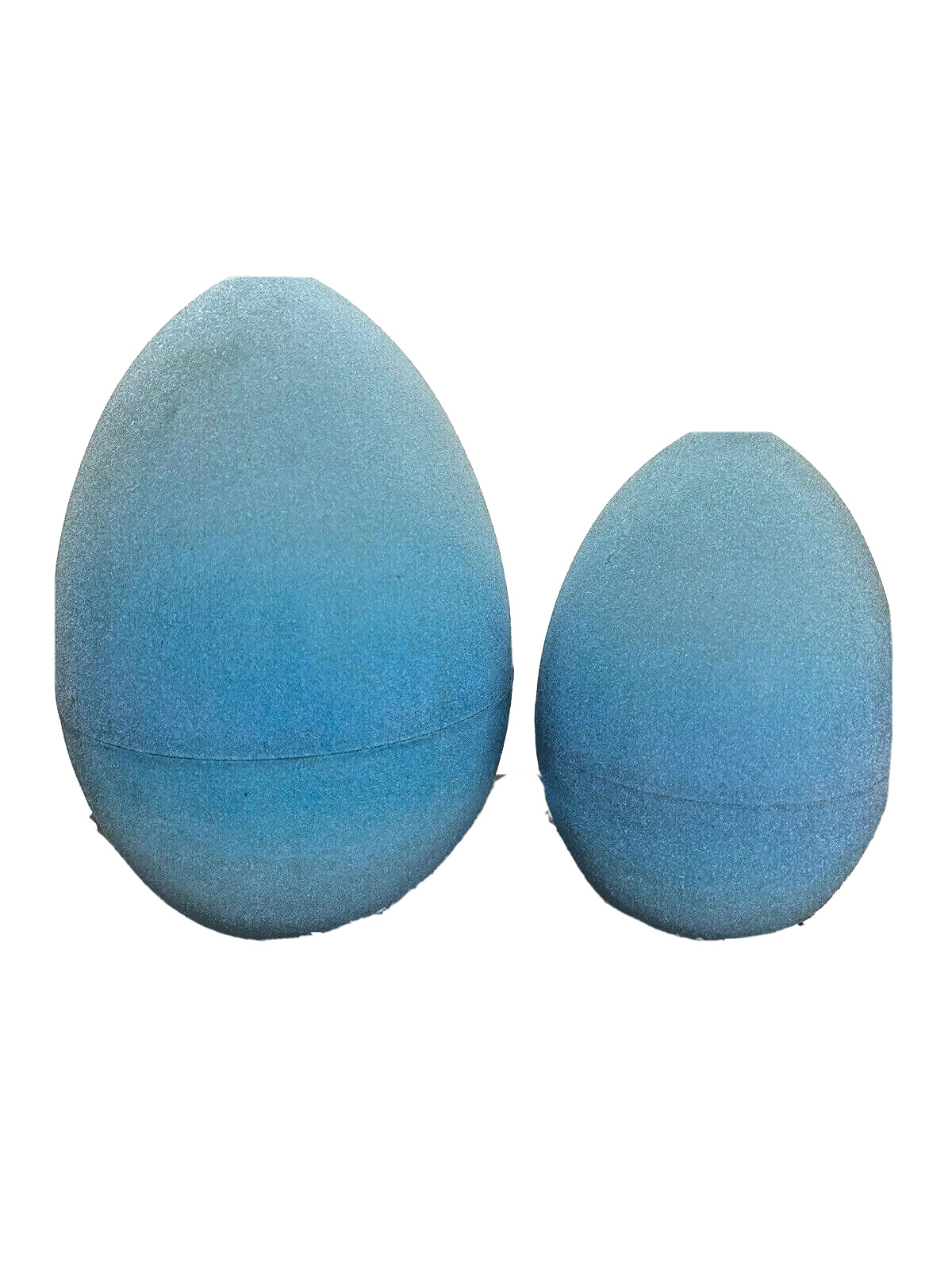 Glitter nesting Easter eggs 10 inch & 8 inch light blue standing fillable SET/2