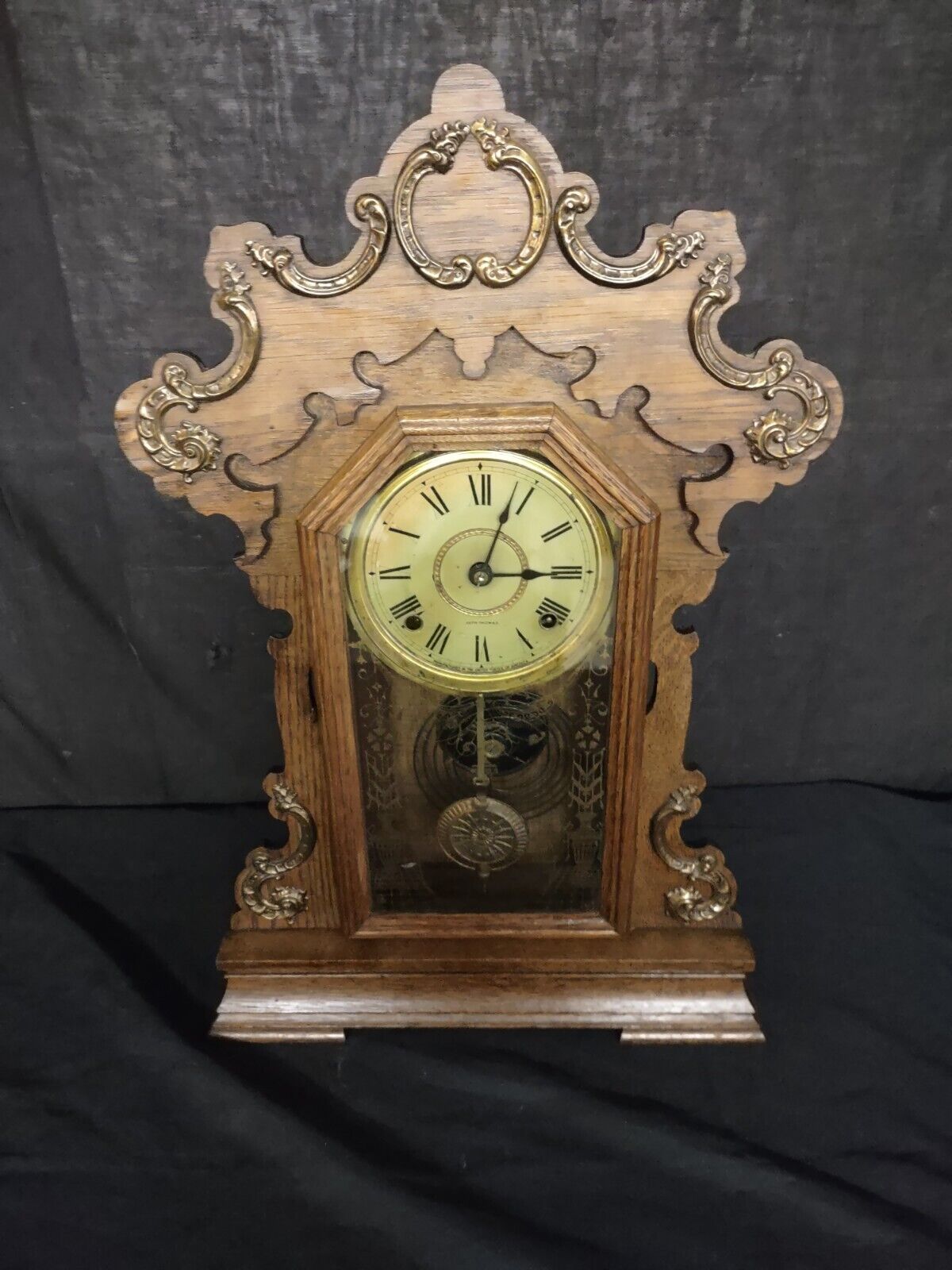 Antique Seth Thomas Parlor Kitchen Mantle Clock Works No Chime Missing