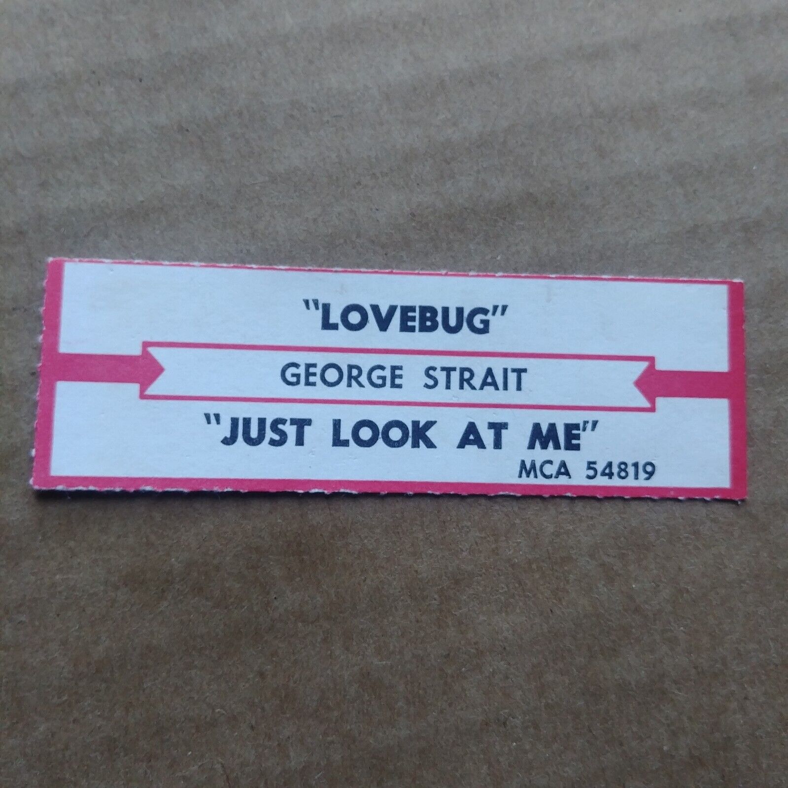 GEORGE STRAIT Lovebug/Just Look At Me JUKEBOX STRIP Record 45 rpm 7\