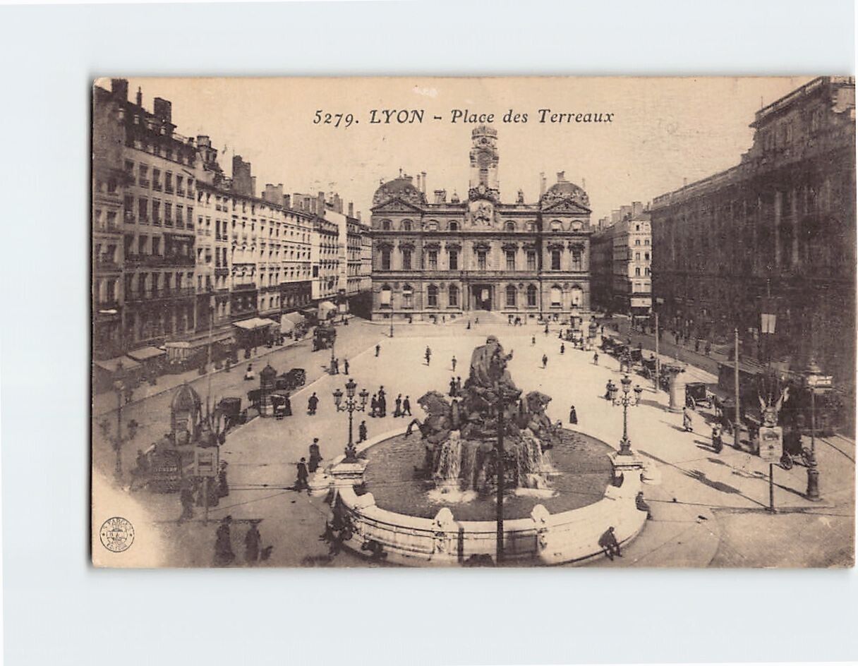 Postcard Place des Terraux Lyon France