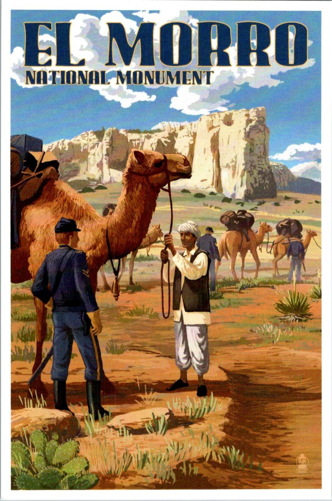 El Morro National Monument New Mexico US Army Camel Corps Lantern Press postcard