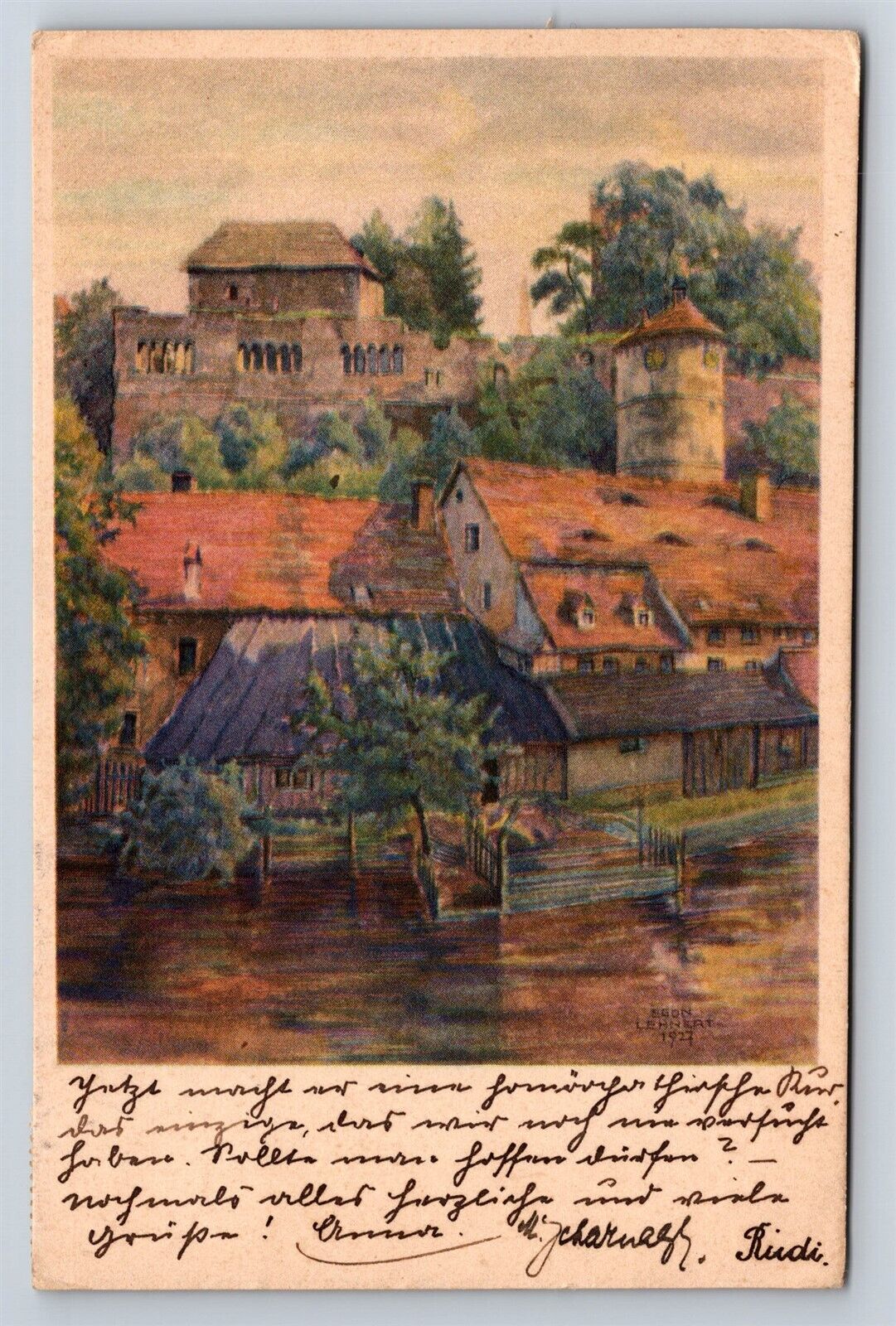 Postcard Czech Republic Eger Kaiserburg Che Castle Karlovy Vary Litho c1923 AD28