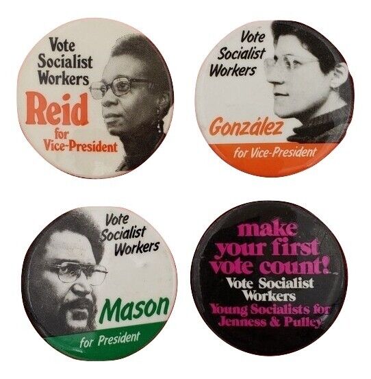 1970s Vote Socialist Workers Party Campaign Button Set