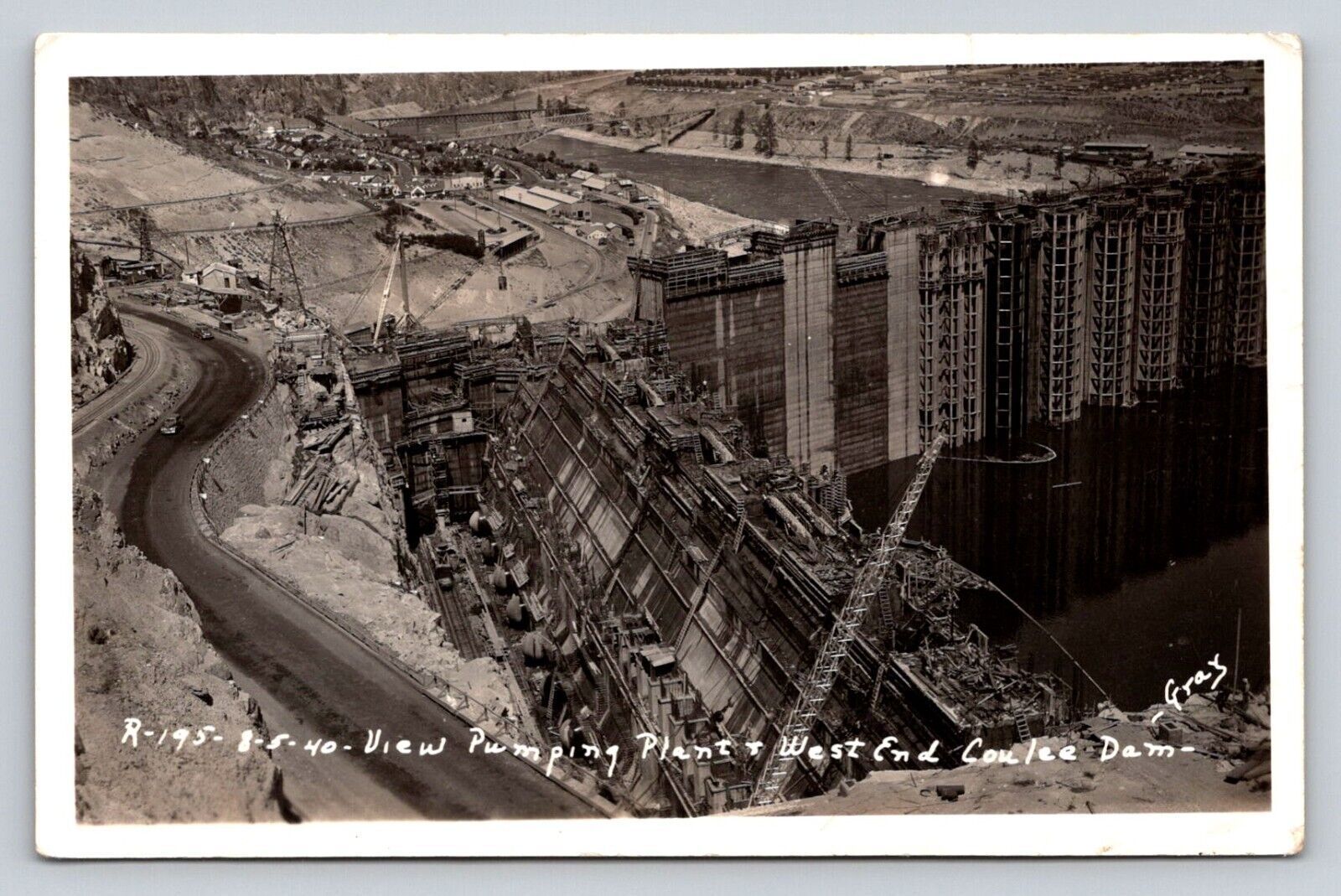 RPPC Construction View Pumping Plant Coulee Dam Washington Real Photo P41