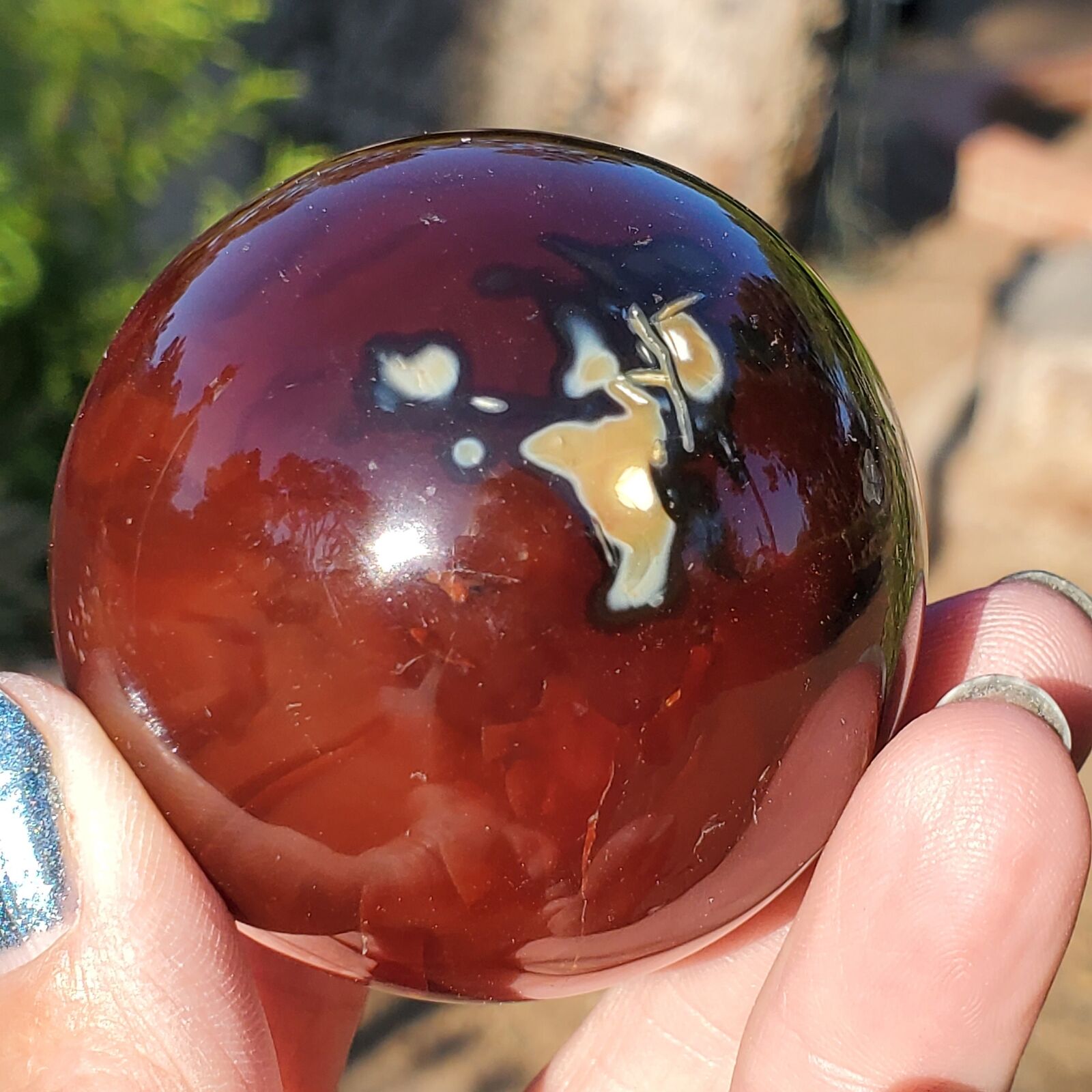 Red Carnelian Rare Crystal Sphere Stone Ball | 166 Grams