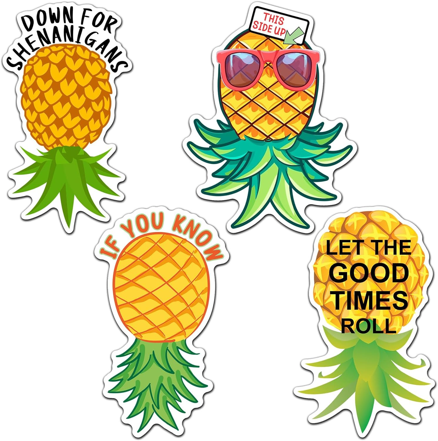4 Pcs Upside down Pineapple Magnet for Cruise Door Funny Pineapple Cruise Ship D