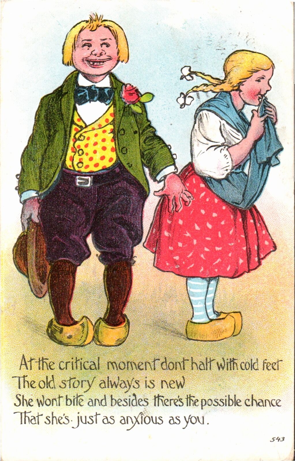 Comic Humorous Divided Back Posted Dutch Kids Postmark 1908