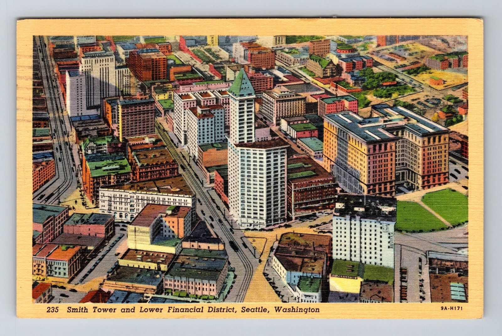 Seattle WA-Washington, Smith Tower, Financial District, c1939 Vintage Postcard