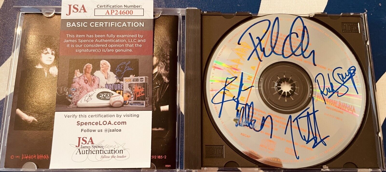 Def Leppard complete group autographed signed autograph auto Adrenalize CD (JSA)