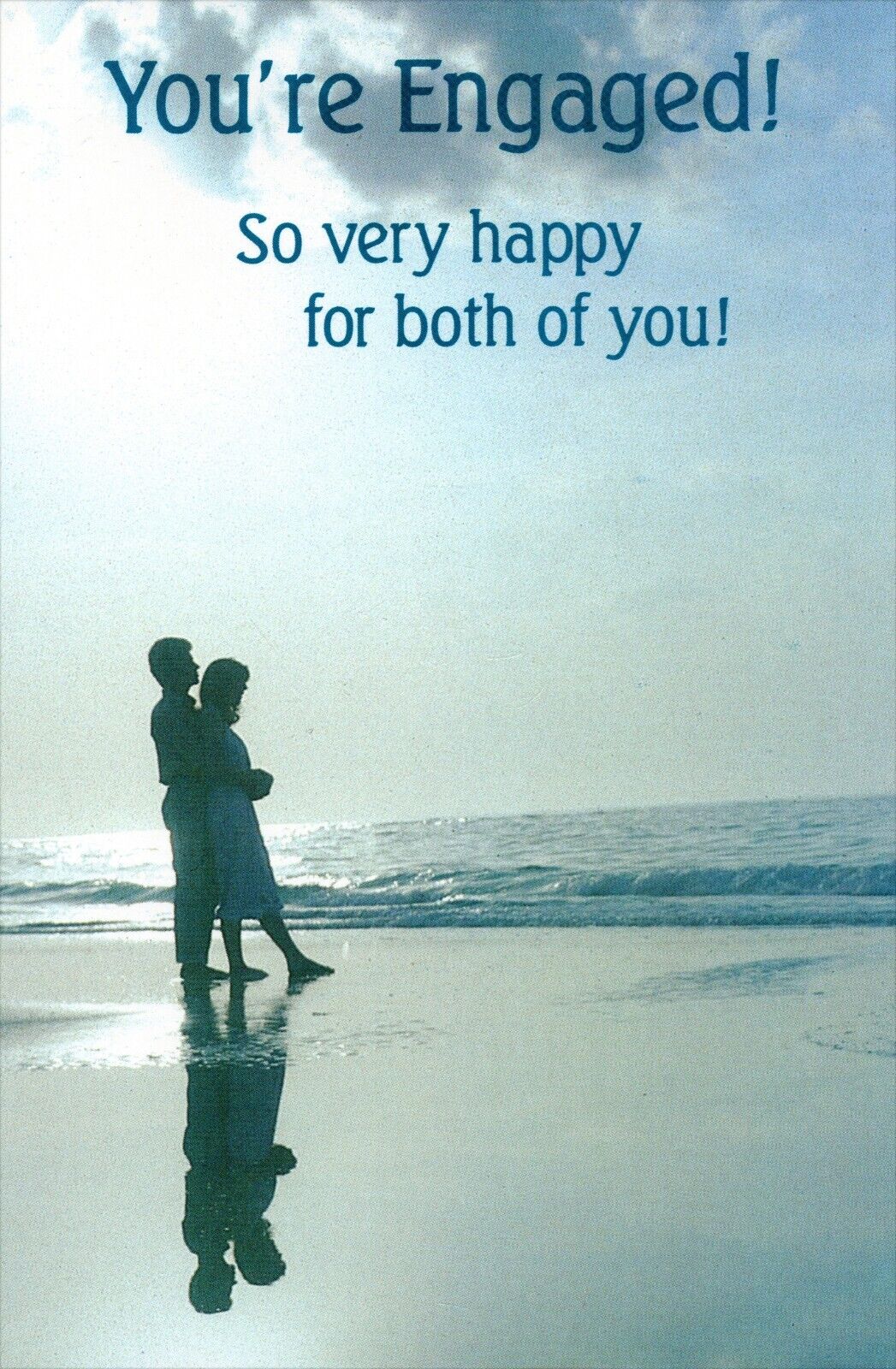 Simple Vintage ENGAGEMENT Card Couple Beach by American Greetings 1980 +Envelope