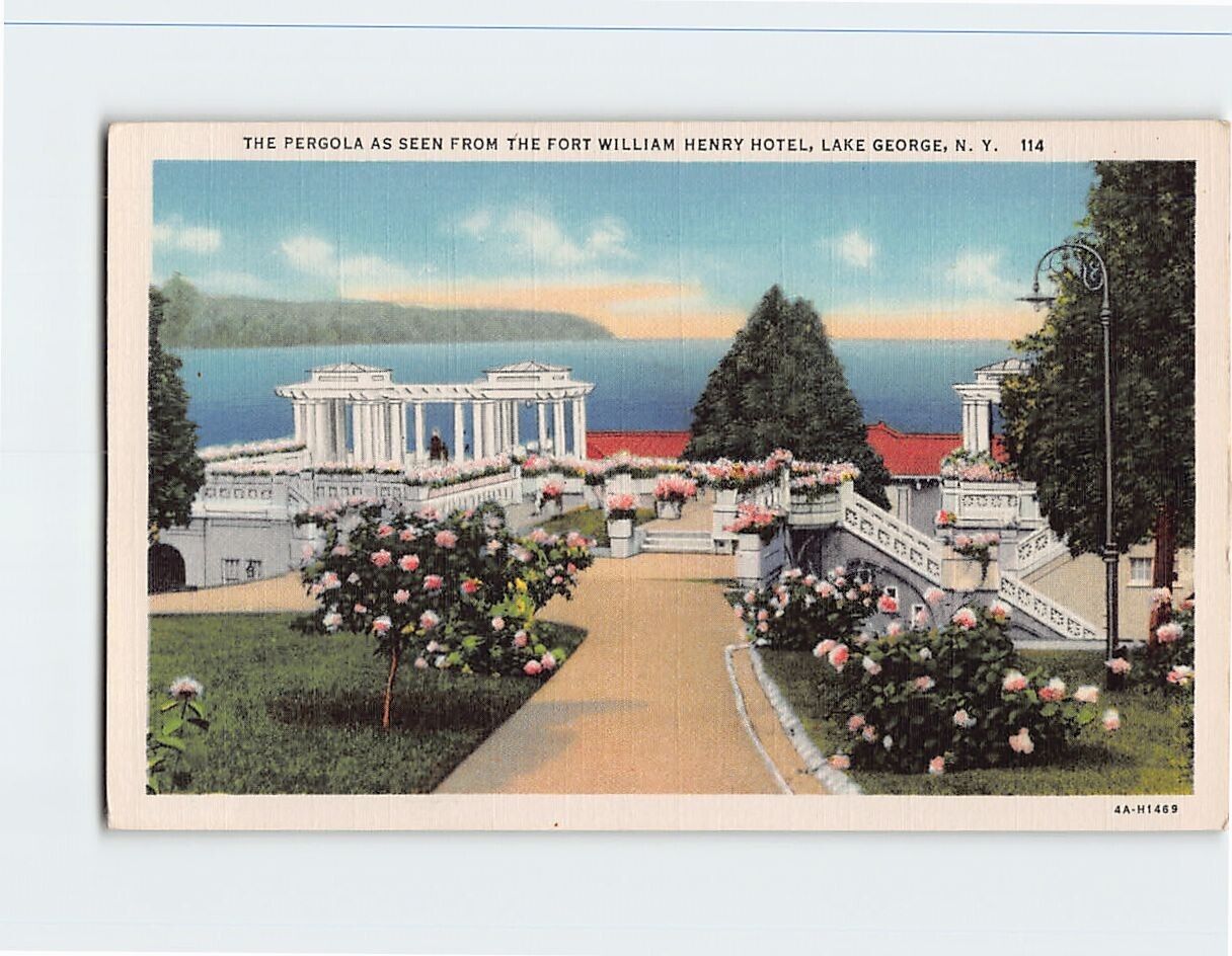 Postcard The Pergola as Seen from the Fort William Henry Hotel Lake George NY