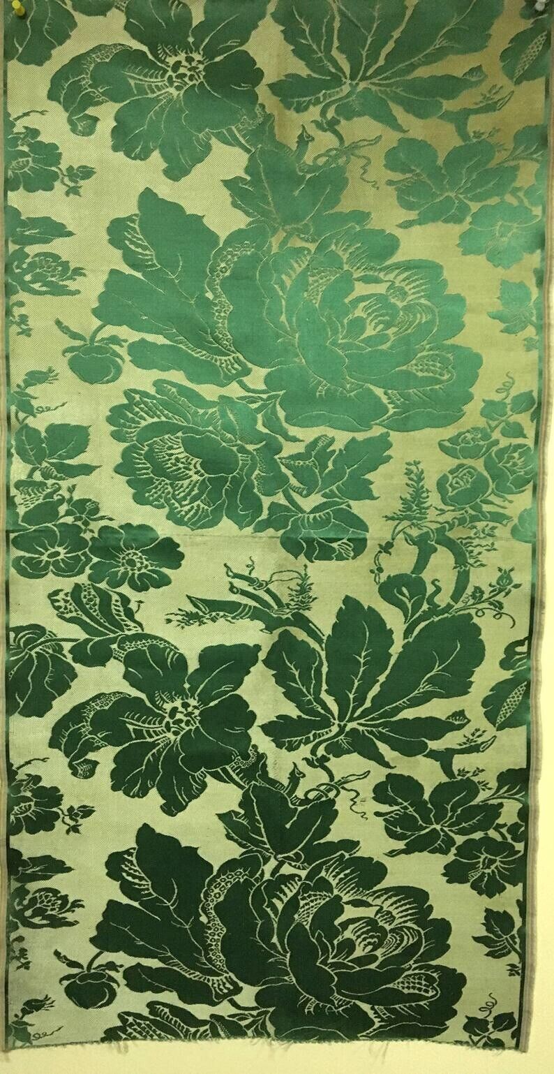 19th Century Silk Woven Jacquard Panel