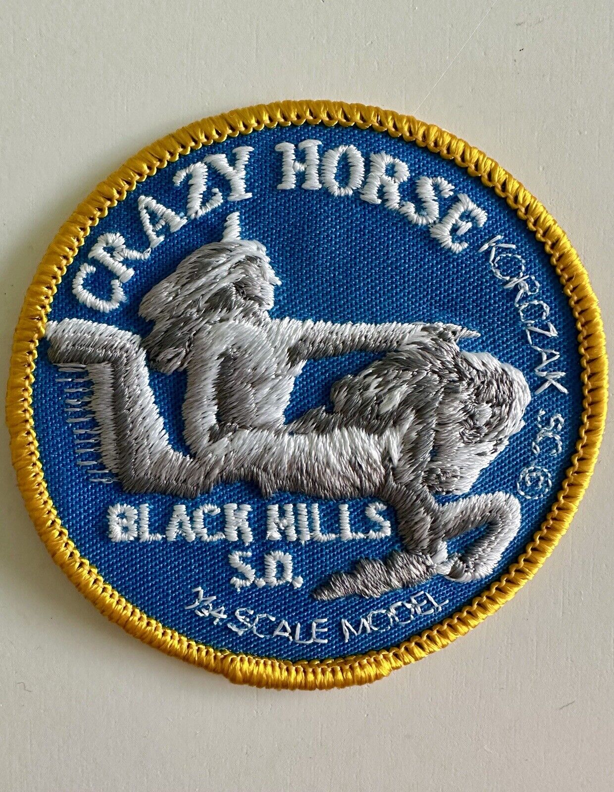 Vintage VTG Crazy Horse Memorial South Dakota Embroidered Iron-on Souvenir Patch