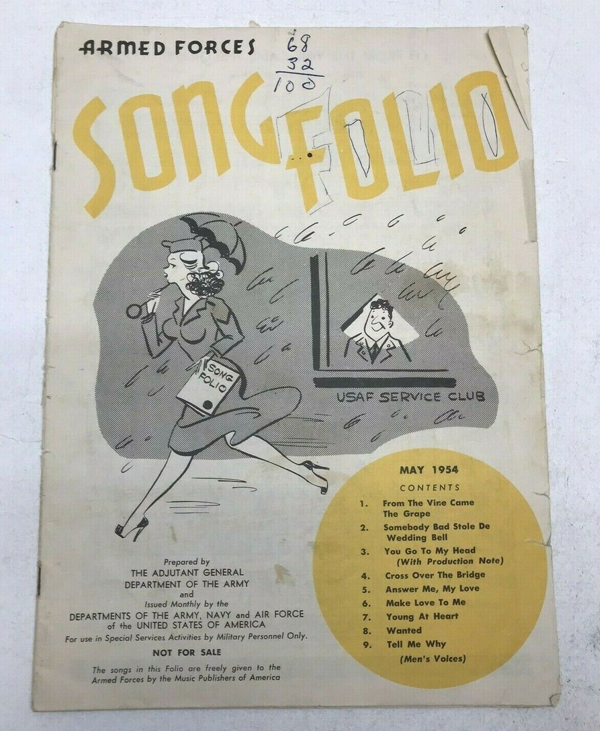 1949 Armed Forces Song Folio Sheet Music Song Book USA Army Patriotic
