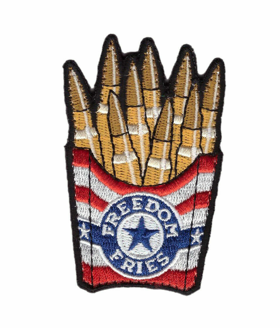 Patch Freedom Fries 2nd Amendment USA Patriot VELCRO® BRAND Hook Fastener 3\