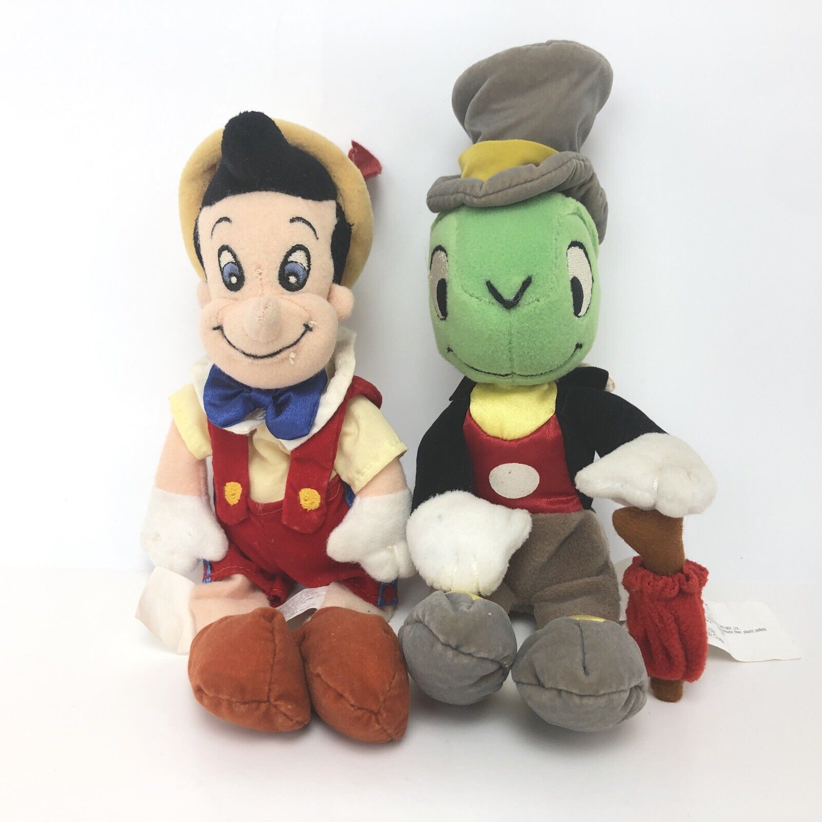 Disney Store Pinocchio & Jiminy Cricket 8” Mini Bean Bag Plush VNTG. Collectible