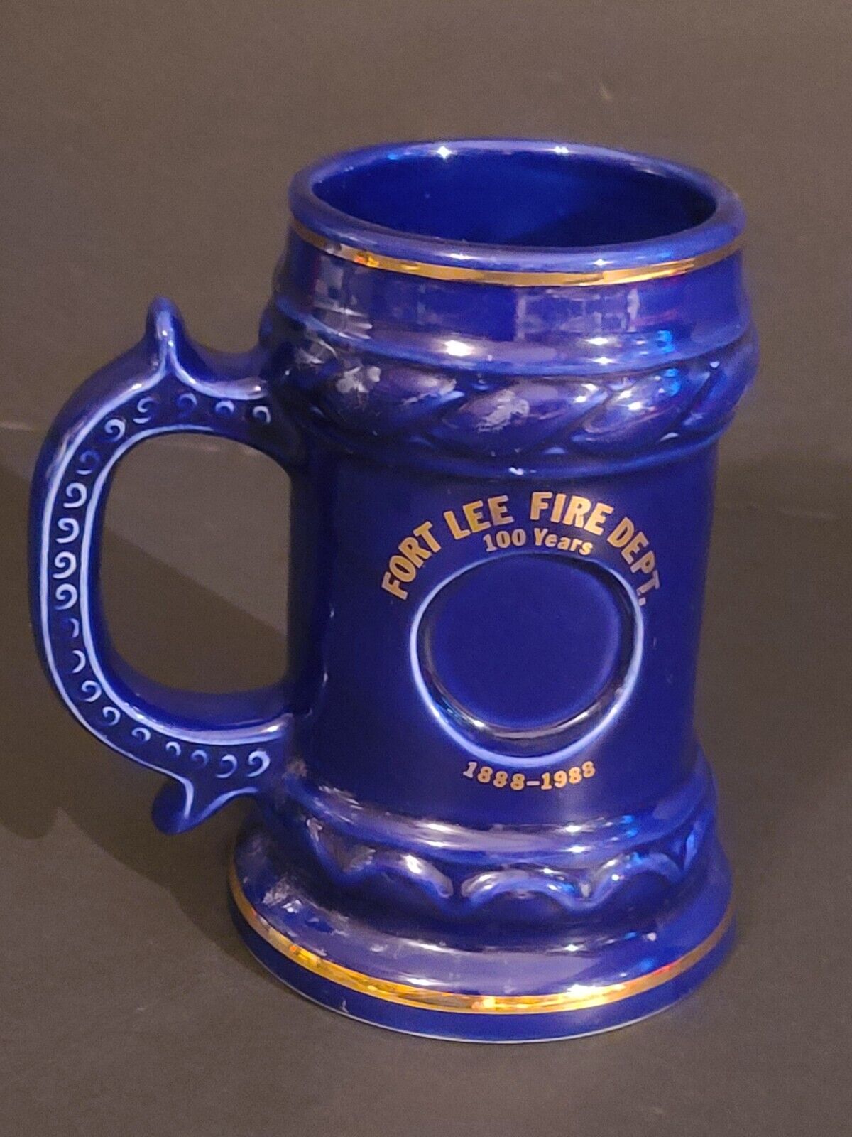 1988 Fort Lee Volunteer Fire Department 100 Year Ceramic Anniversary Stein Mug
