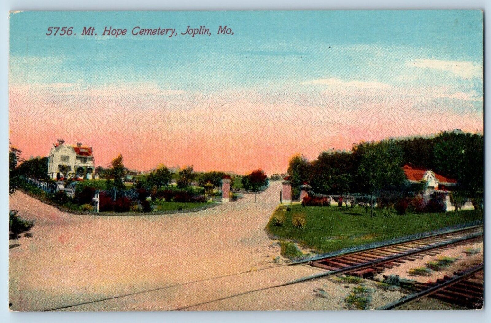 Joplin Missouri MO Postcard Mt Hope Cemetery Panoramic Aerial View 1910 Unposted