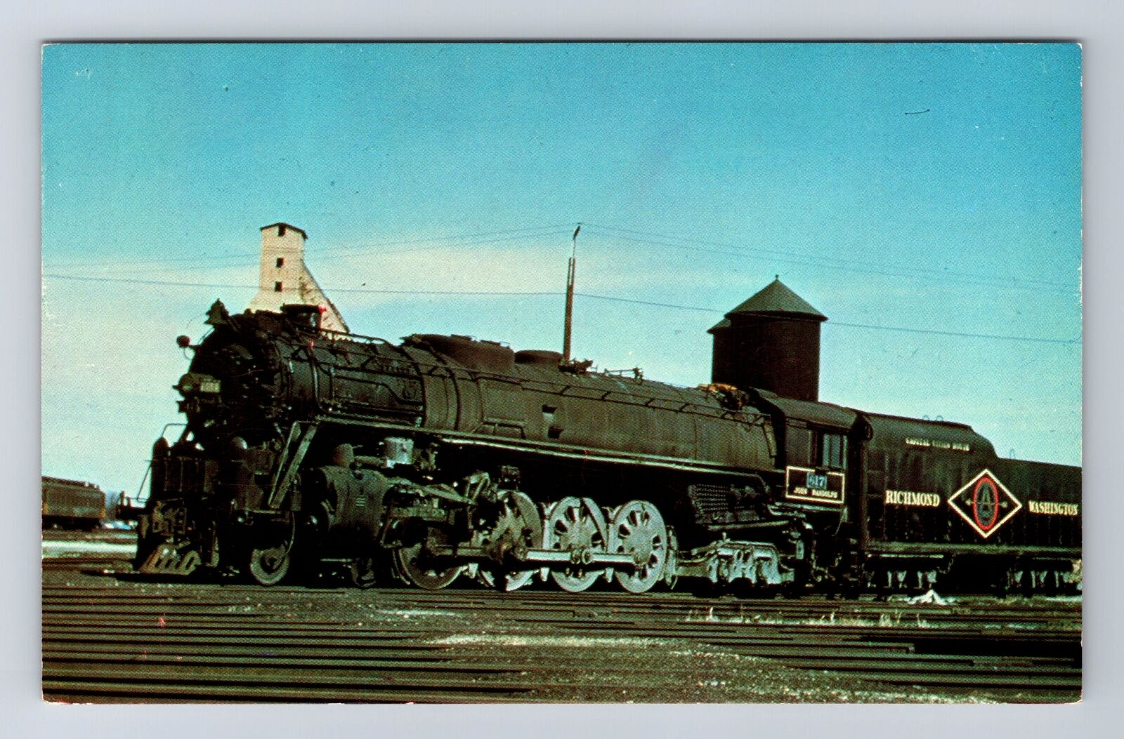 Richmond Fredericksburg & Potomac Number 617 Locomotive, Vintage Postcard