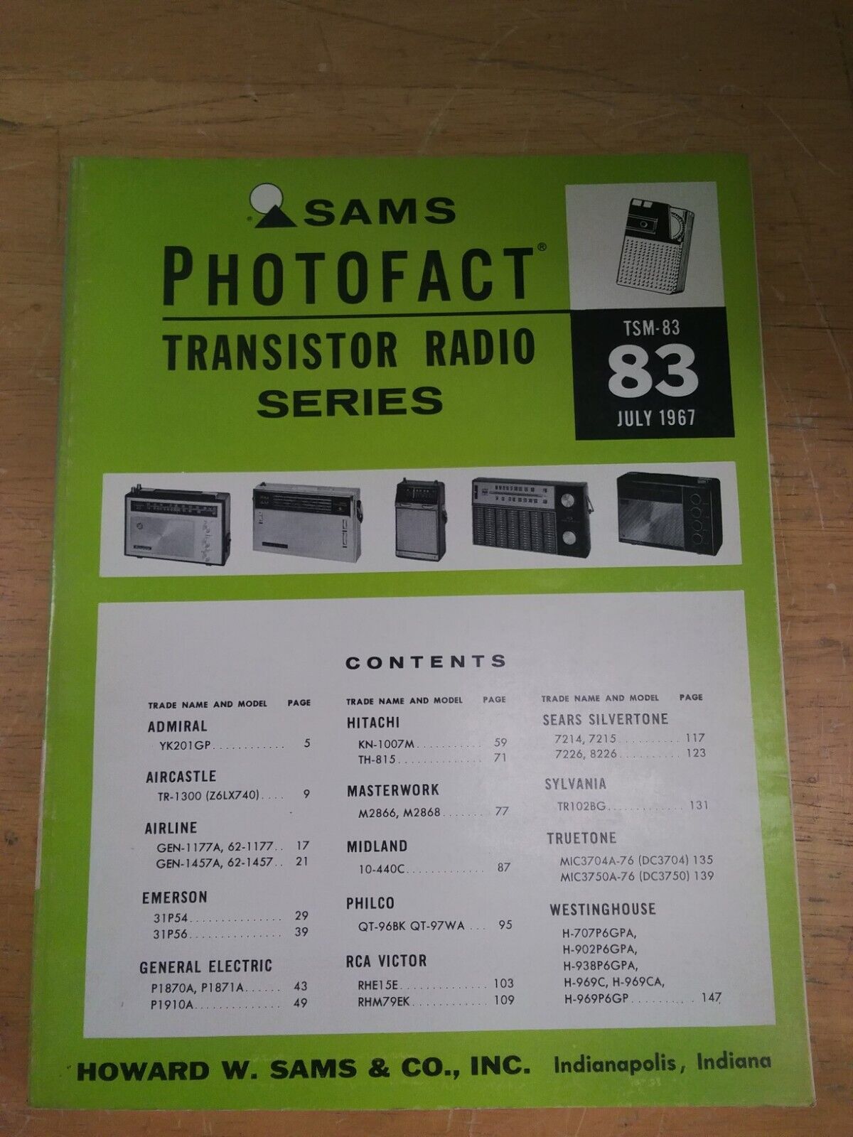 Sams Photofact Transistor Radio Series TSM-83 July 1967