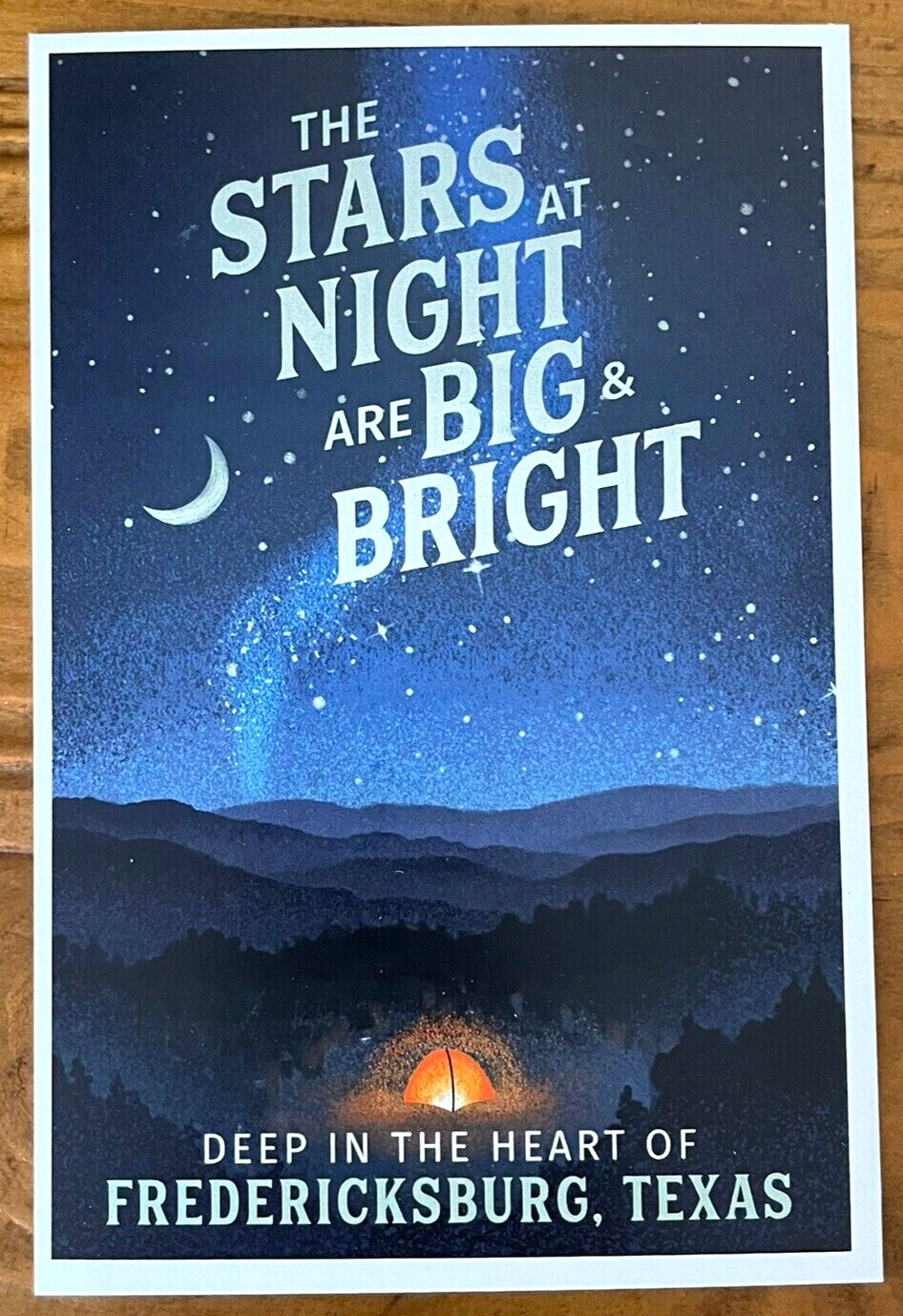 Fredericksburg, Texas - Stars at Night - Tent & Sky - Lantern Press Postcard