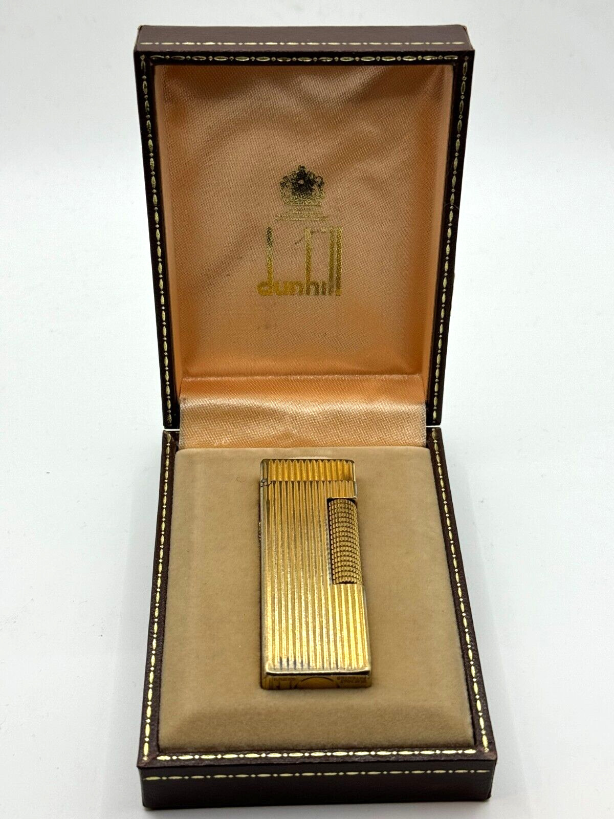 Vintage Dunhill Gold Plated Rollagas Cigarette Lighter w Original Box
