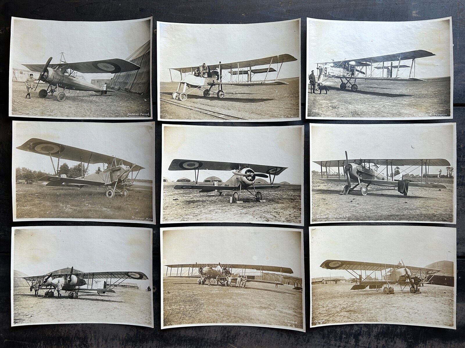 WWI French Aircraft (17) Photos Lot SPAD Nieuport Voisin Caudron WW1 Aviation